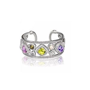 Gemstone Geo Cuff Bracelet